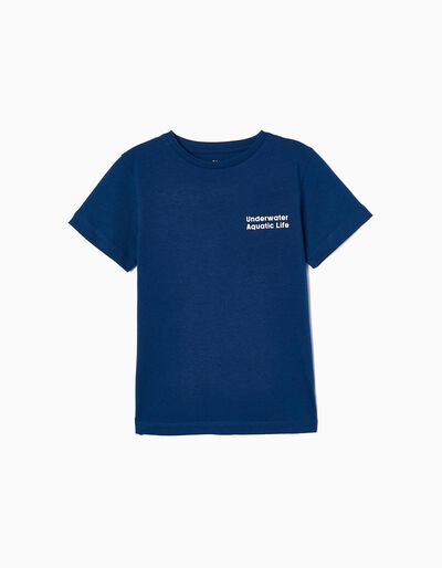 Cotton T-shirt for Boys 'Aquatic Life', Dark Blue