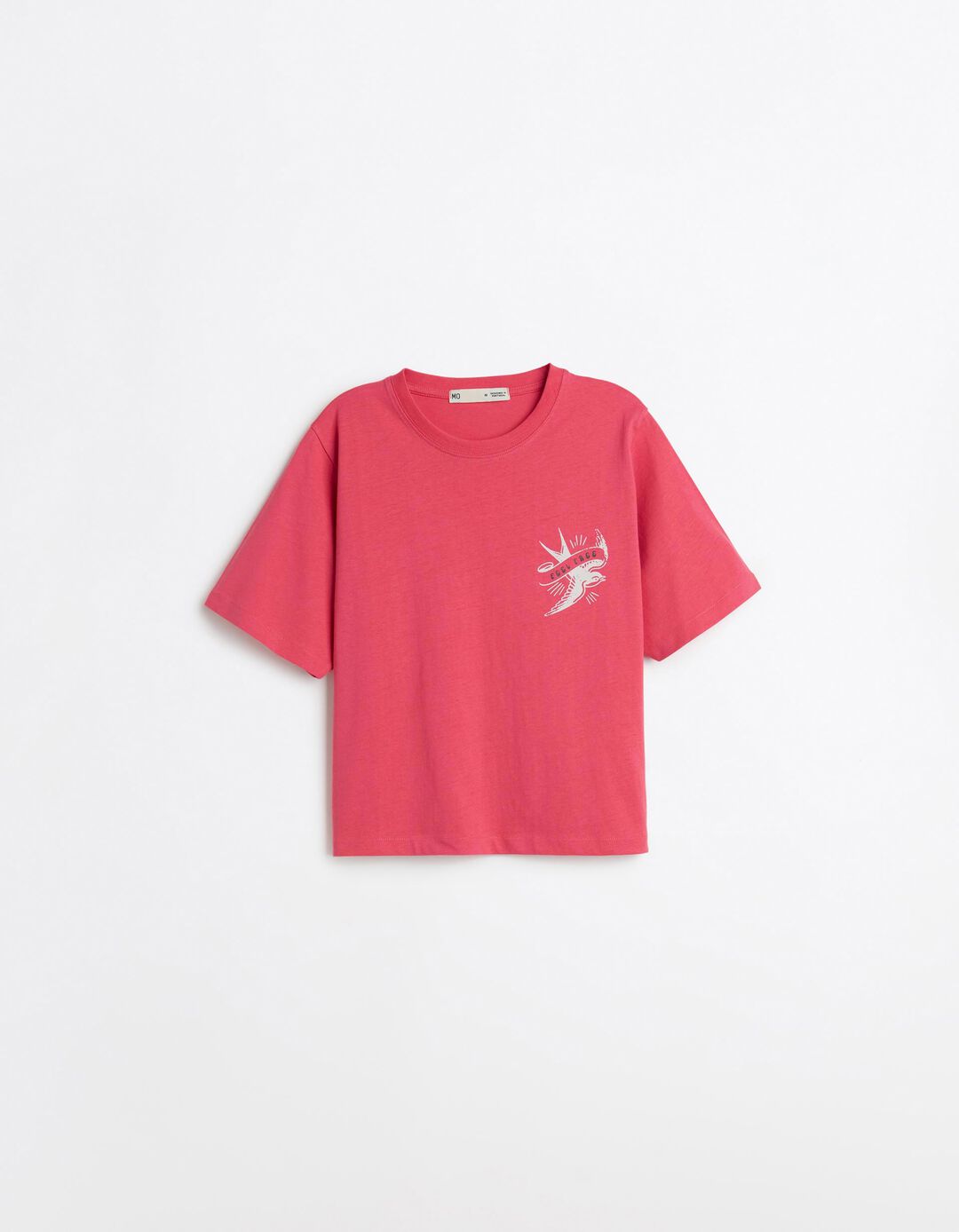 T-shirt com Estampado, Mulher, Coral