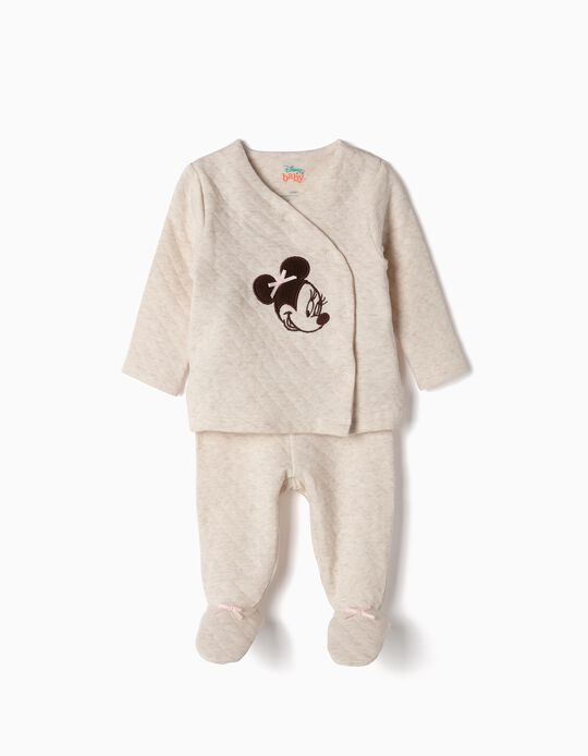 Pijama para Rec&eacute;m-Nascida 'Minnie', Bege