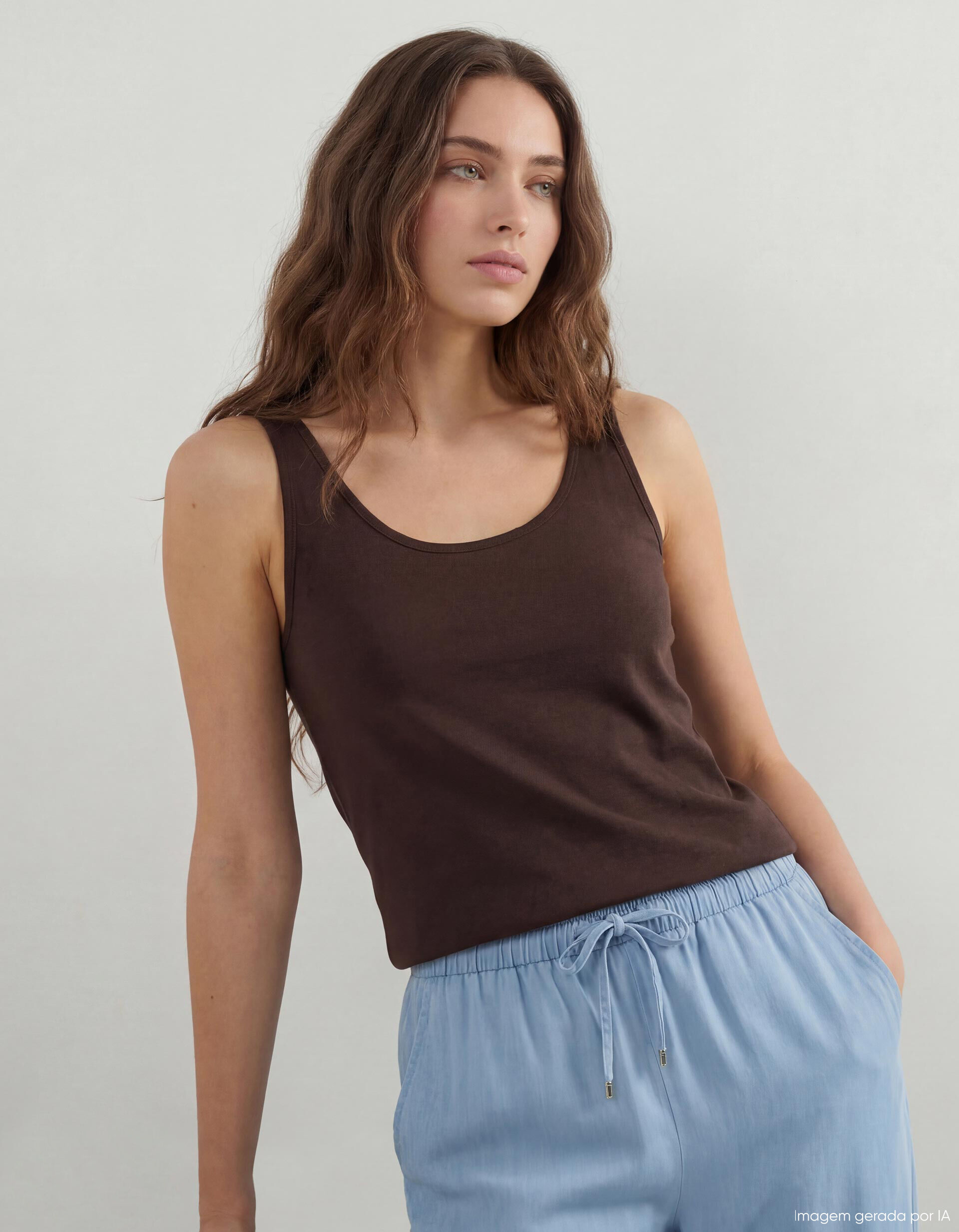 Comprar Online Top, Mulher, Castanho Escuro