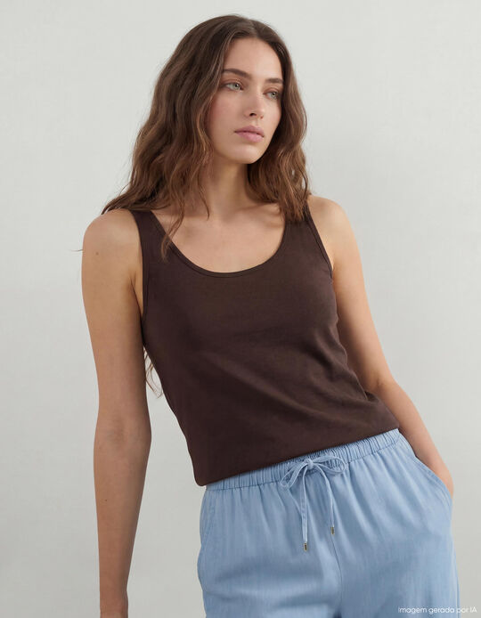 Comprar Online Top, Mulher, Castanho Escuro