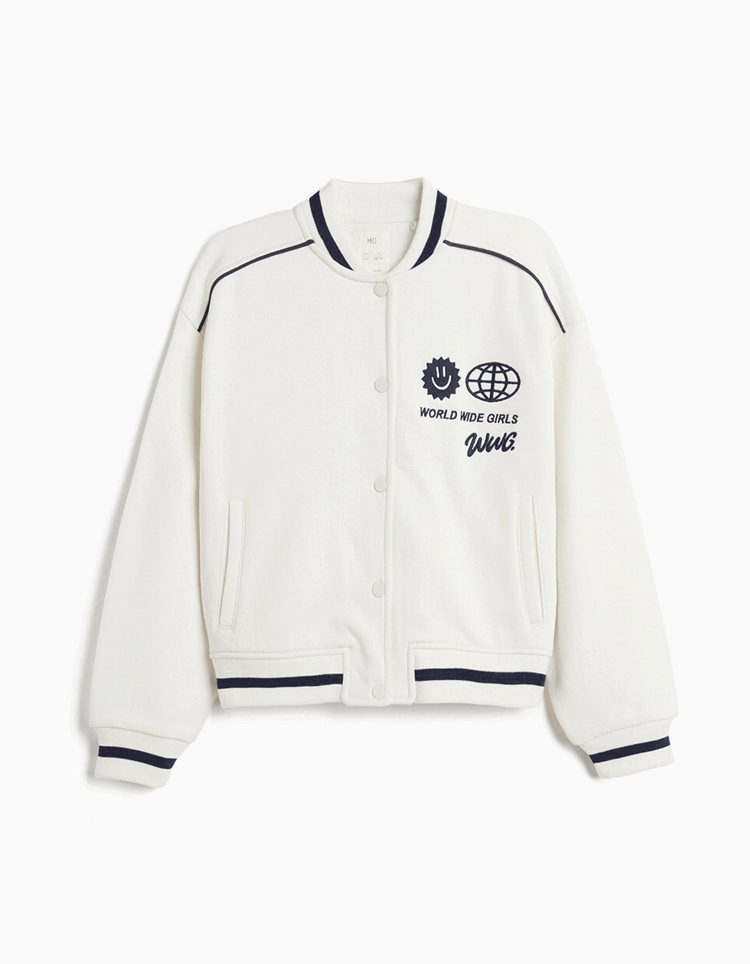Bomber De Felpa, Menina, Branco