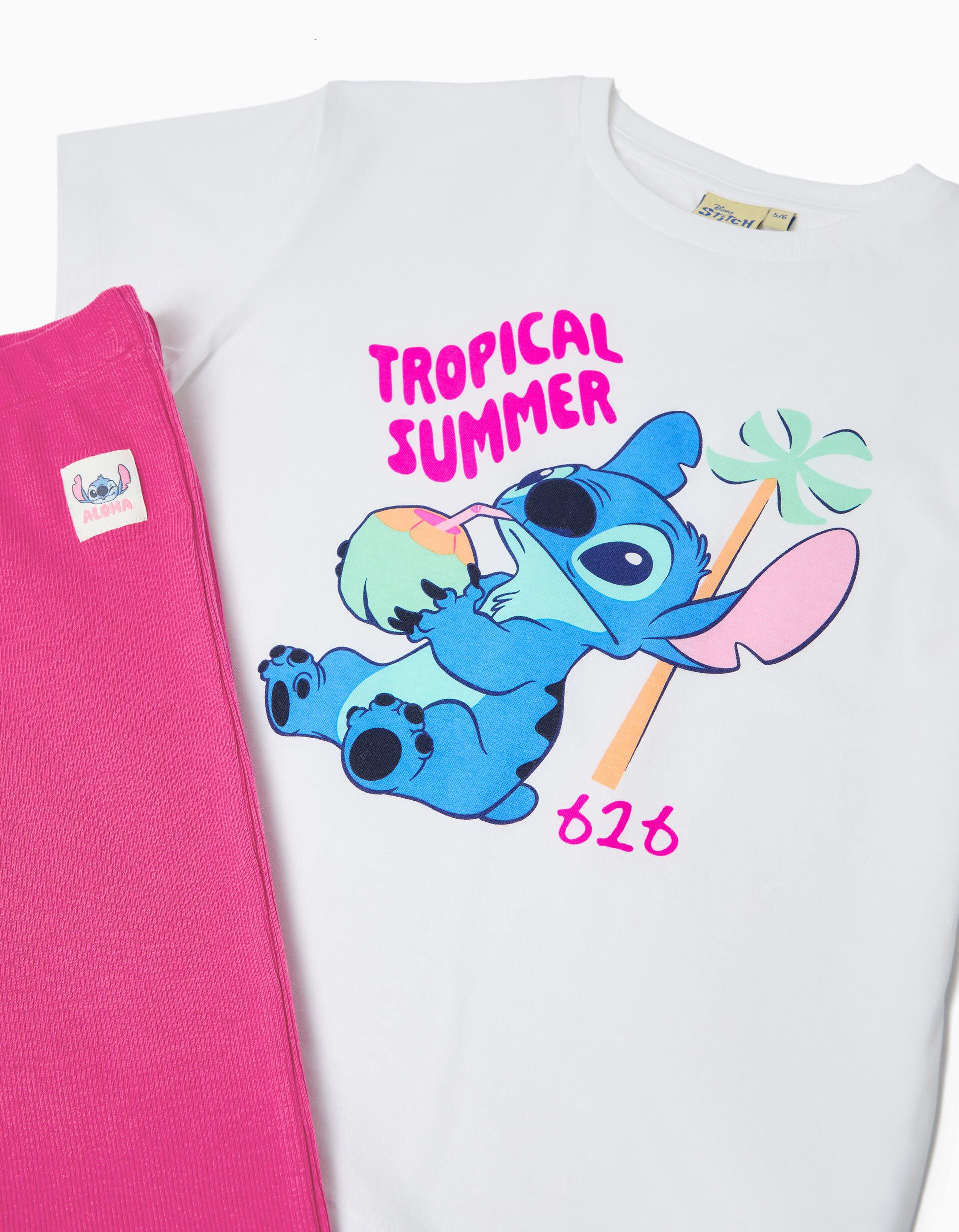 Comprar Online Conjunto T-shirt e Leggings 'Stitch', Menina, Rosa