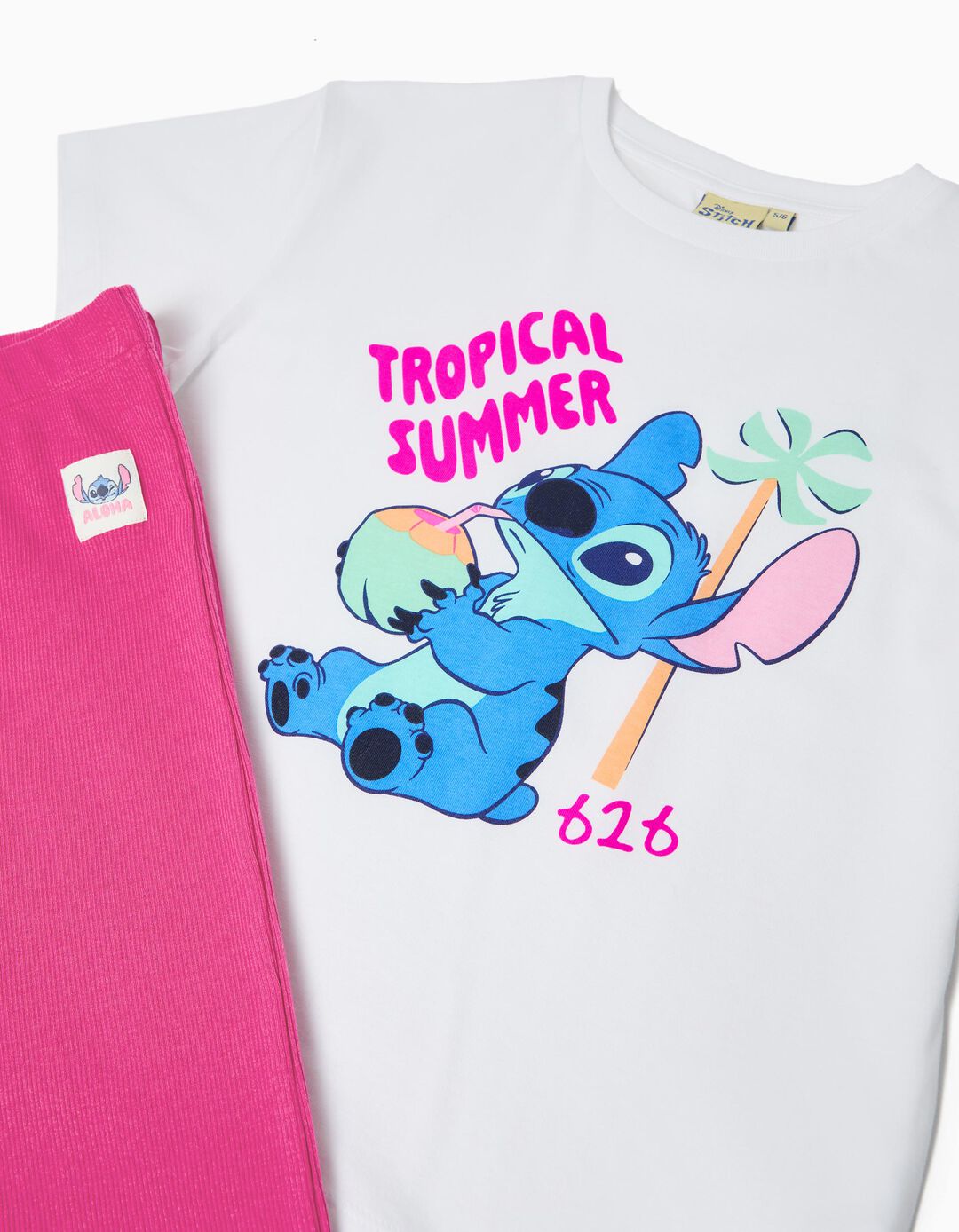Conjunto T-shirt e Leggings 'Stitch', Menina, Rosa