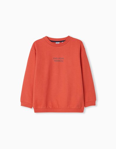 Sweatshirt, Boys, Dark Orange