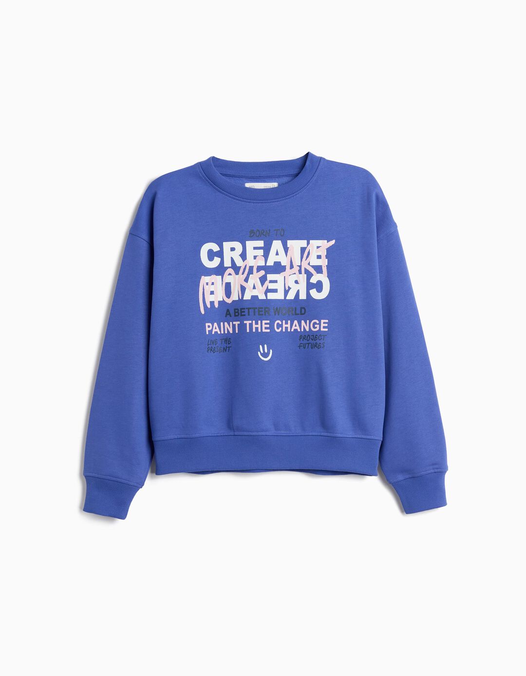 Sweatshirt De Felpa, Menina, Azul