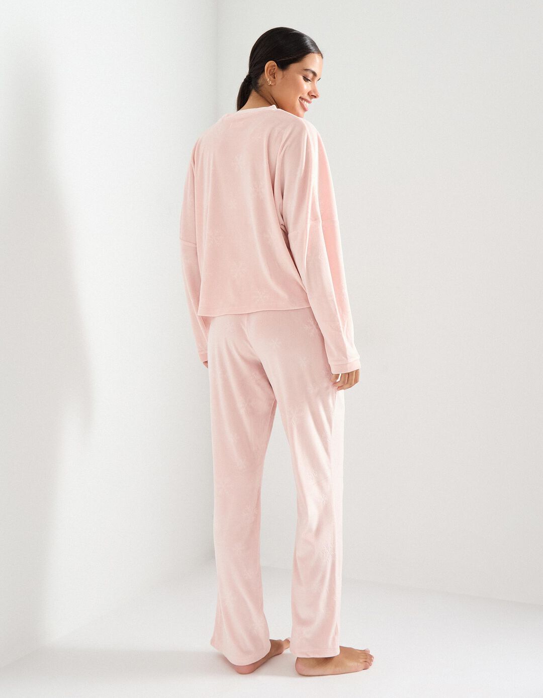 Pijama Veludo, Mulher, Rosa Claro