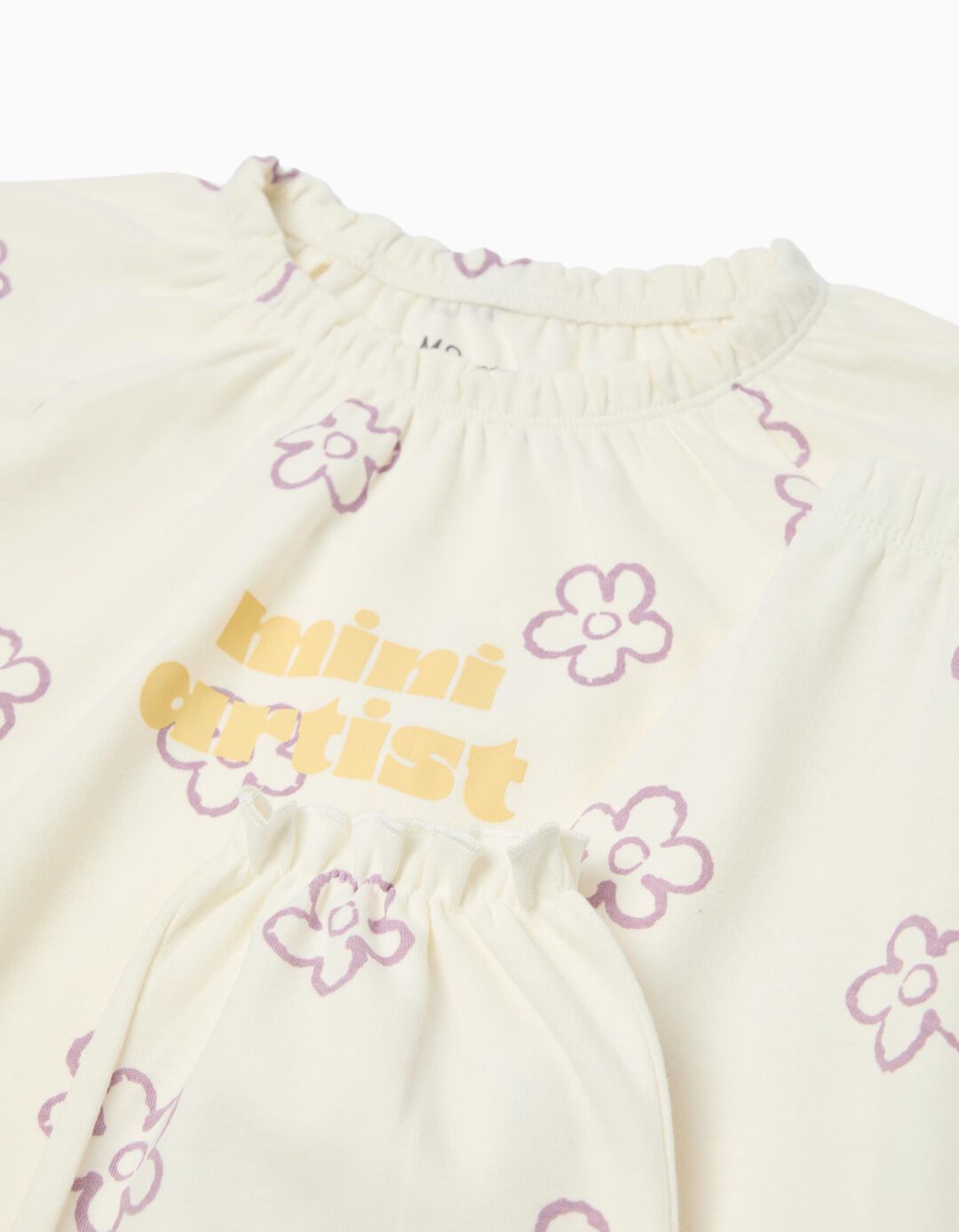 Pijama Flores, Menina, Branco 
