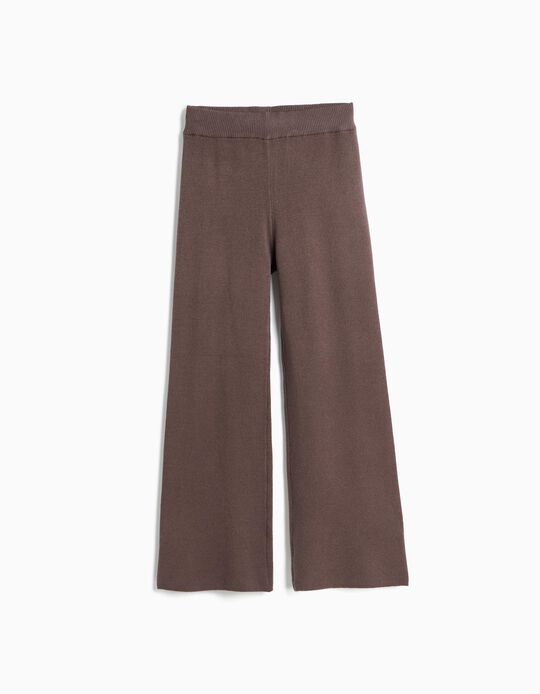 Comprar Online Cal&ccedil;as De Malha 'Wide Leg', Menina, Castanho Escuro