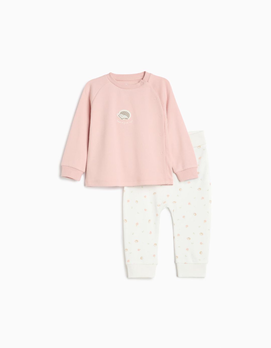 Pijama Interlock, Menina, Rosa Claro