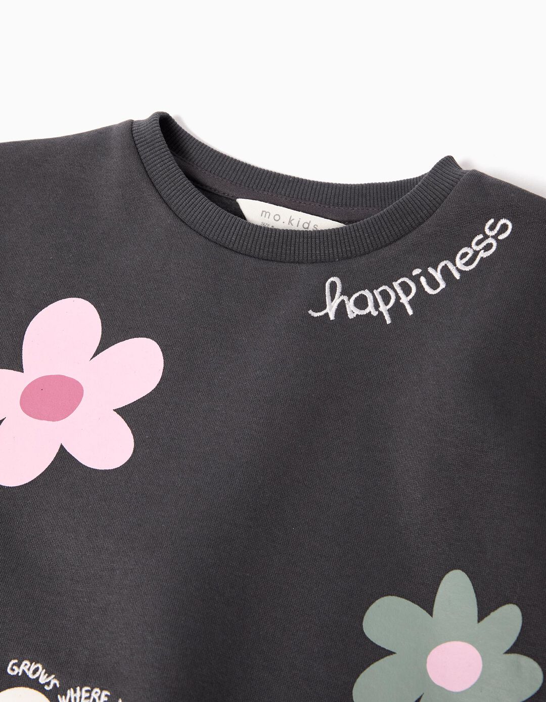 Sweatshirt de Felpa, Menina, Cinzento Escuro