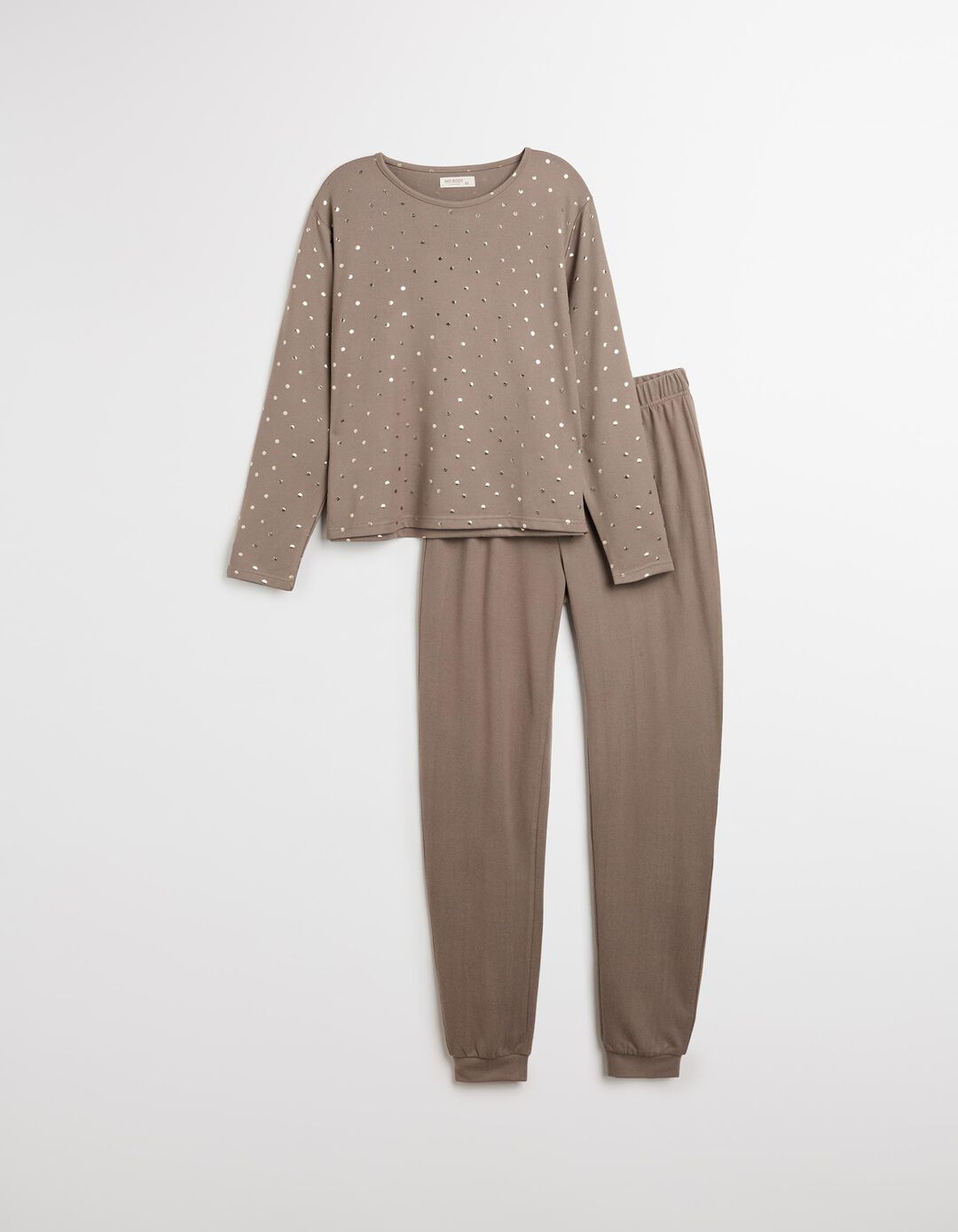 Pijama com Estampado Metalizado, Mulher, Cinzento 