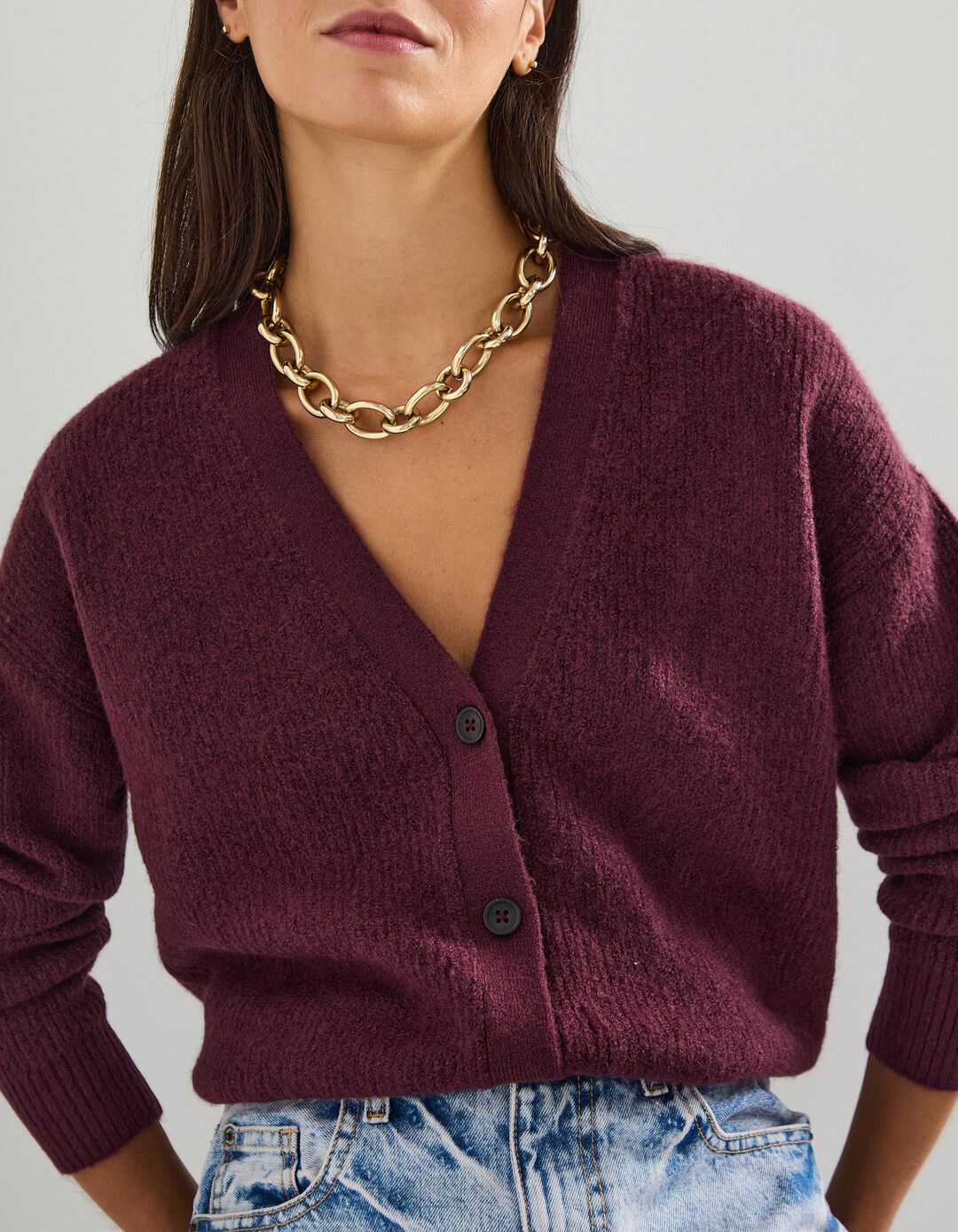 Casaco de Malha, Mulher, Roxo