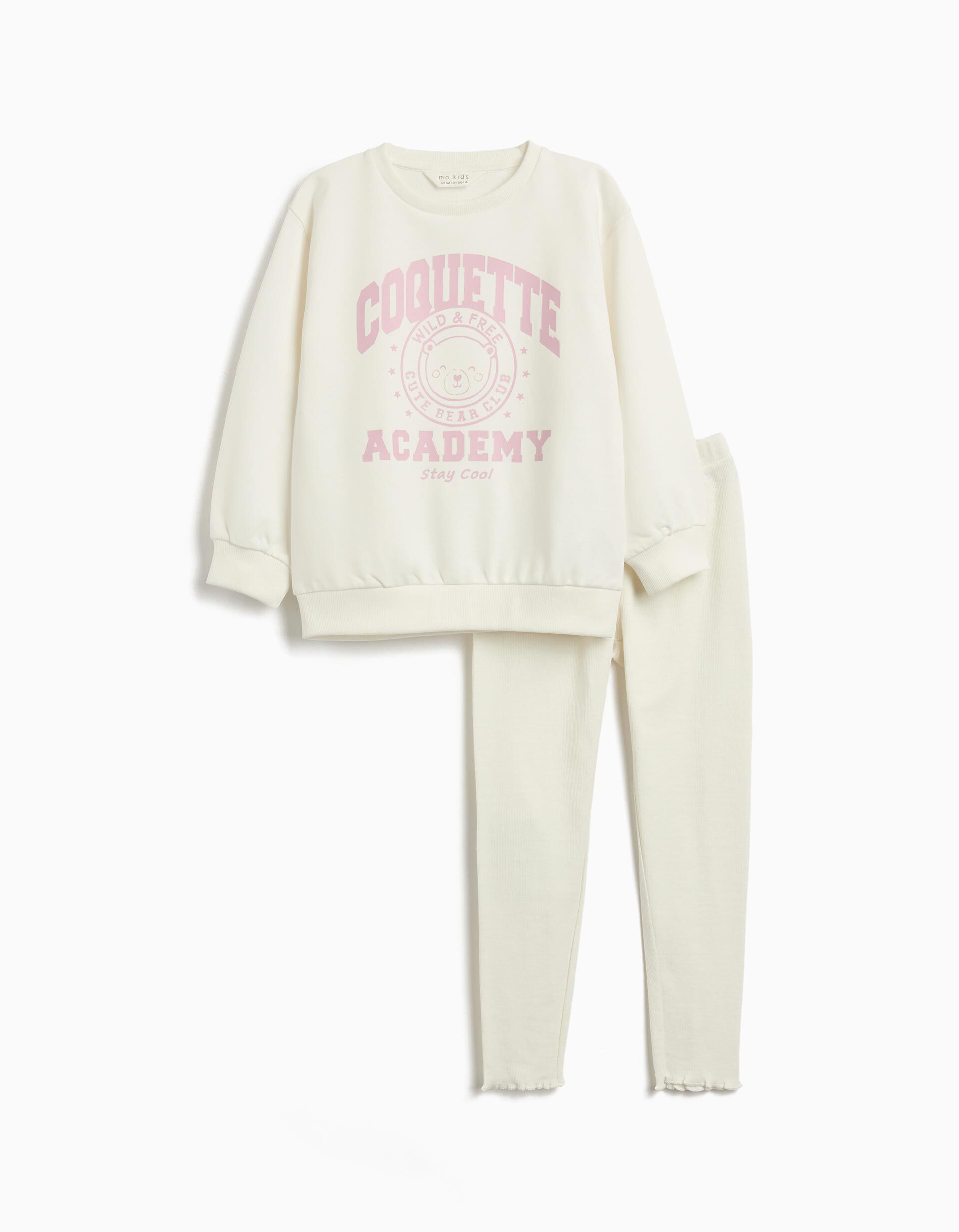 Comprar Online Conjunto Sweatshirt e Leggings, Menina, Branco