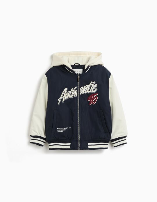 Comprar Online Casaco Bomber com Capuz, Menino, Azul Escuro