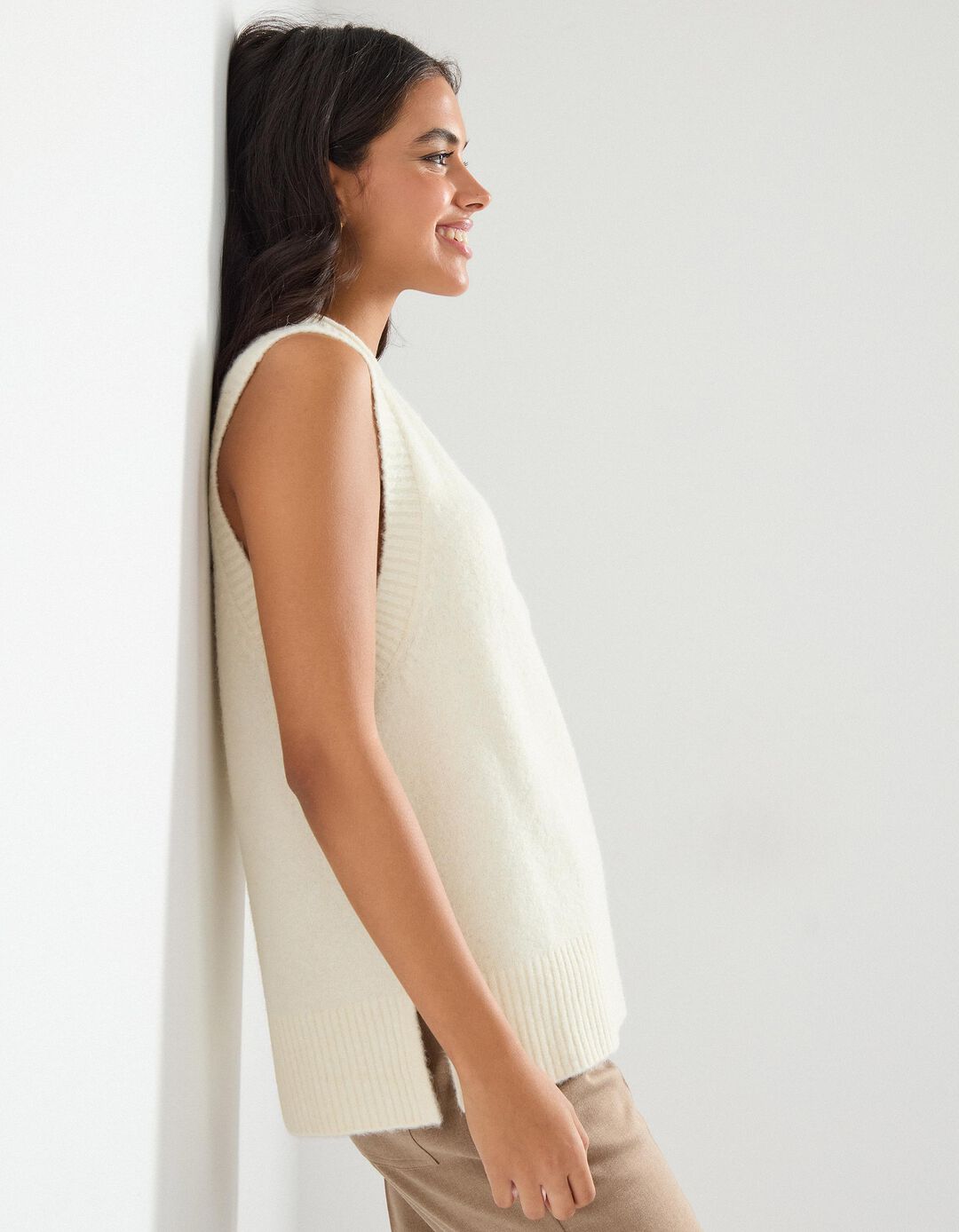 Colete de Malha, Mulher, Branco