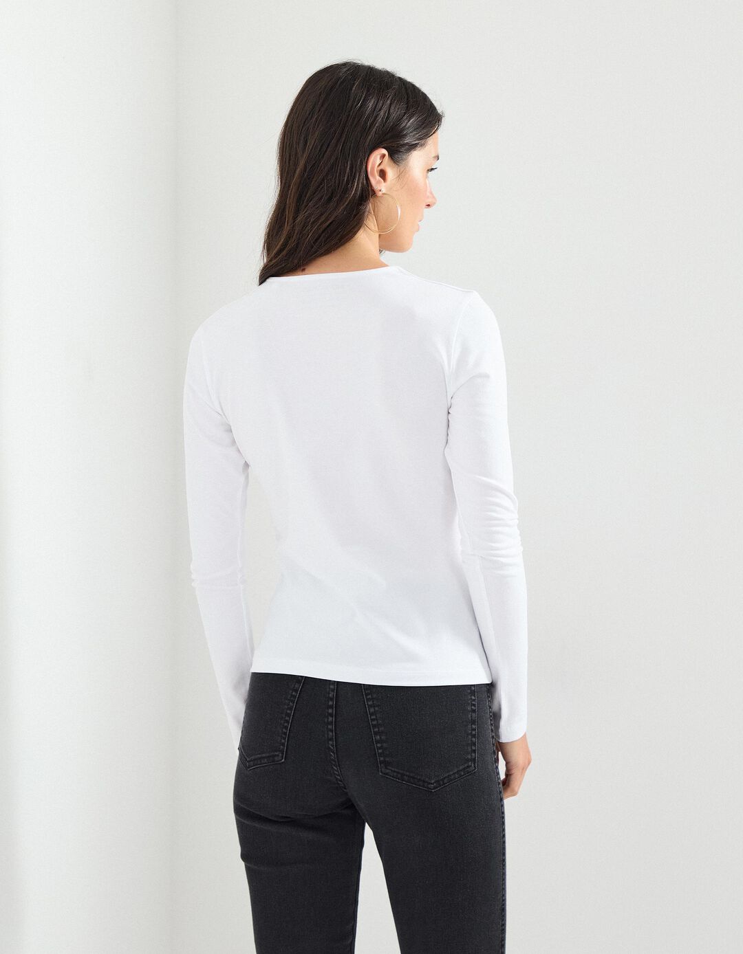 T-shirt Manga Comprida, Mulher, Branco