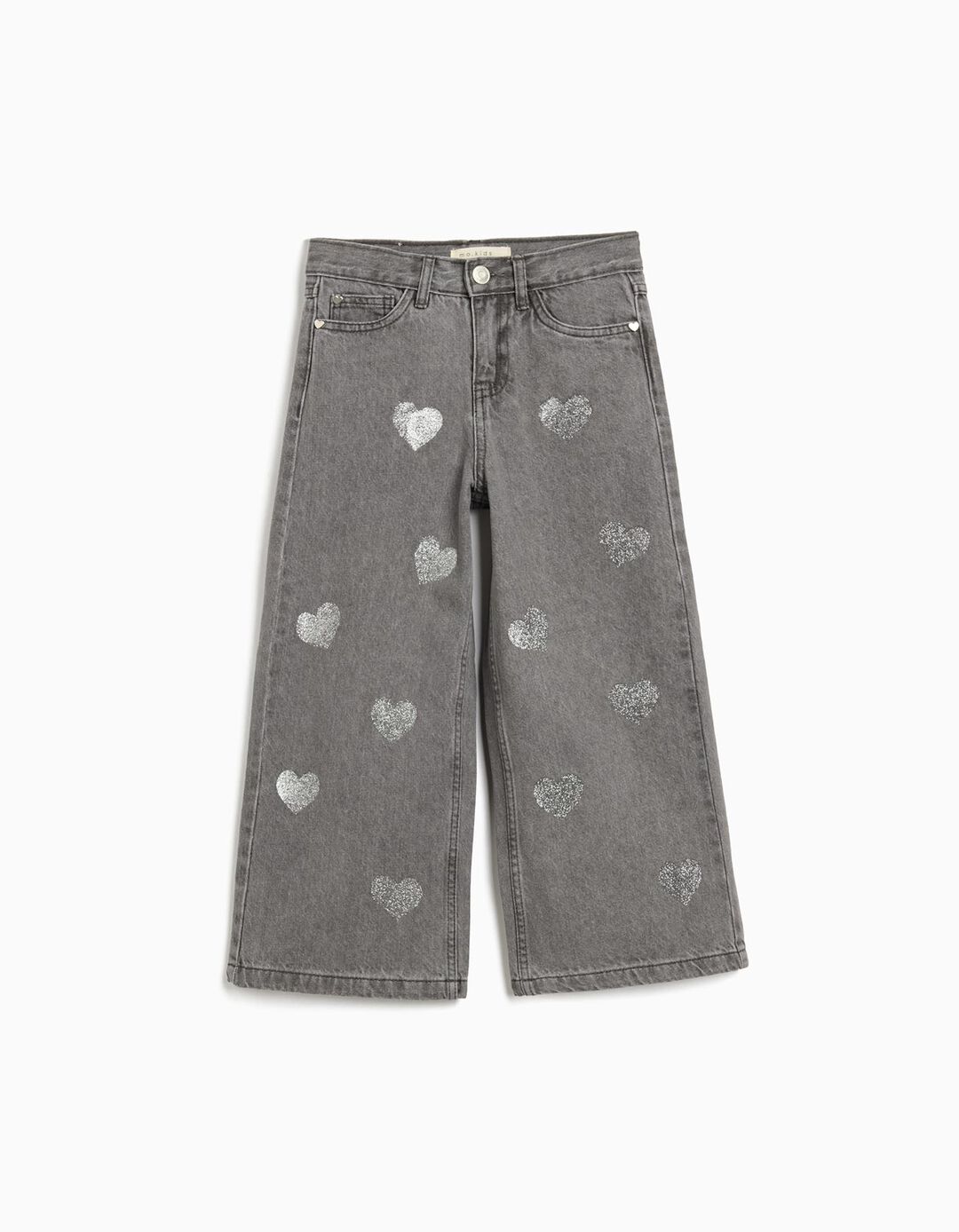 Calças de Ganga Wide Leg, Menina, Cinzento Escuro