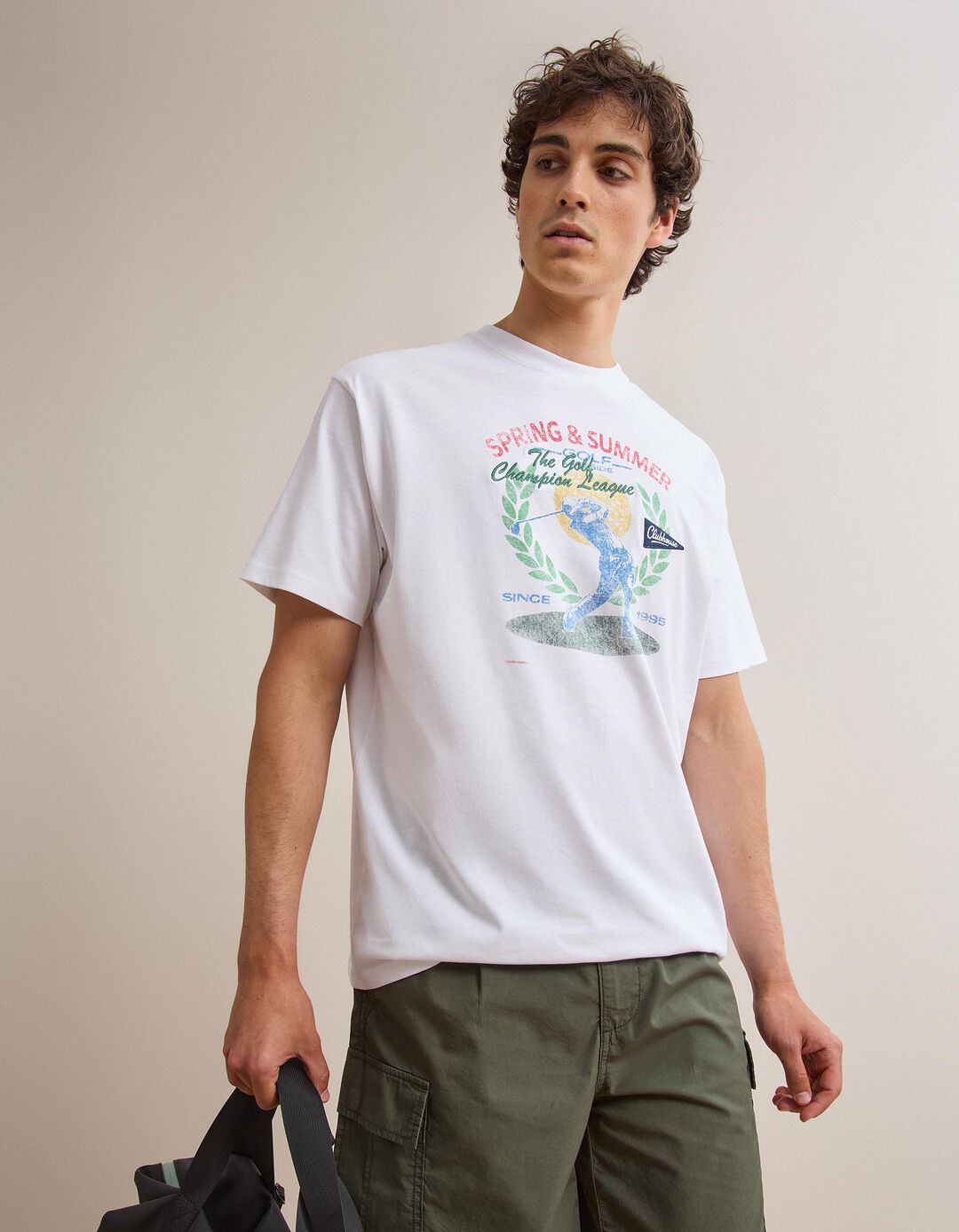T-shirt Jersey Estampada, Homem, Branco
