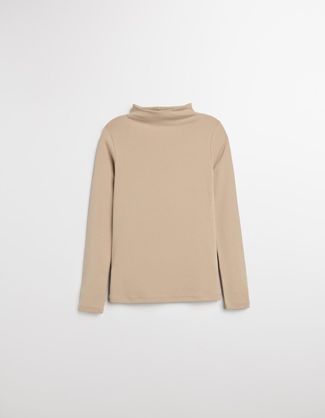 Camisola com Gola Alta, Mulher, Bege