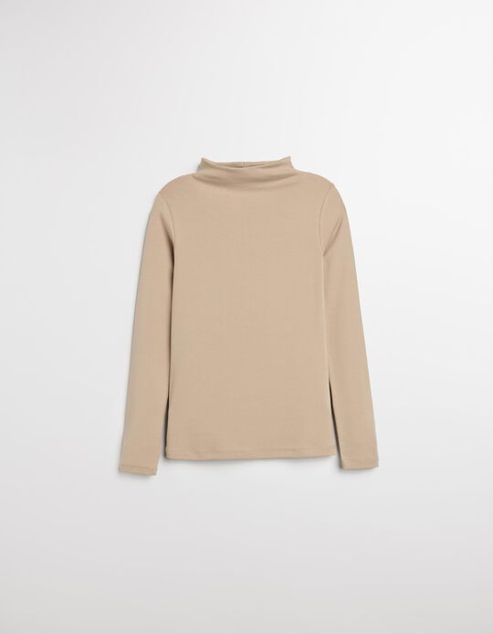 Comprar Online Camisola com Gola Alta, Mulher, Bege