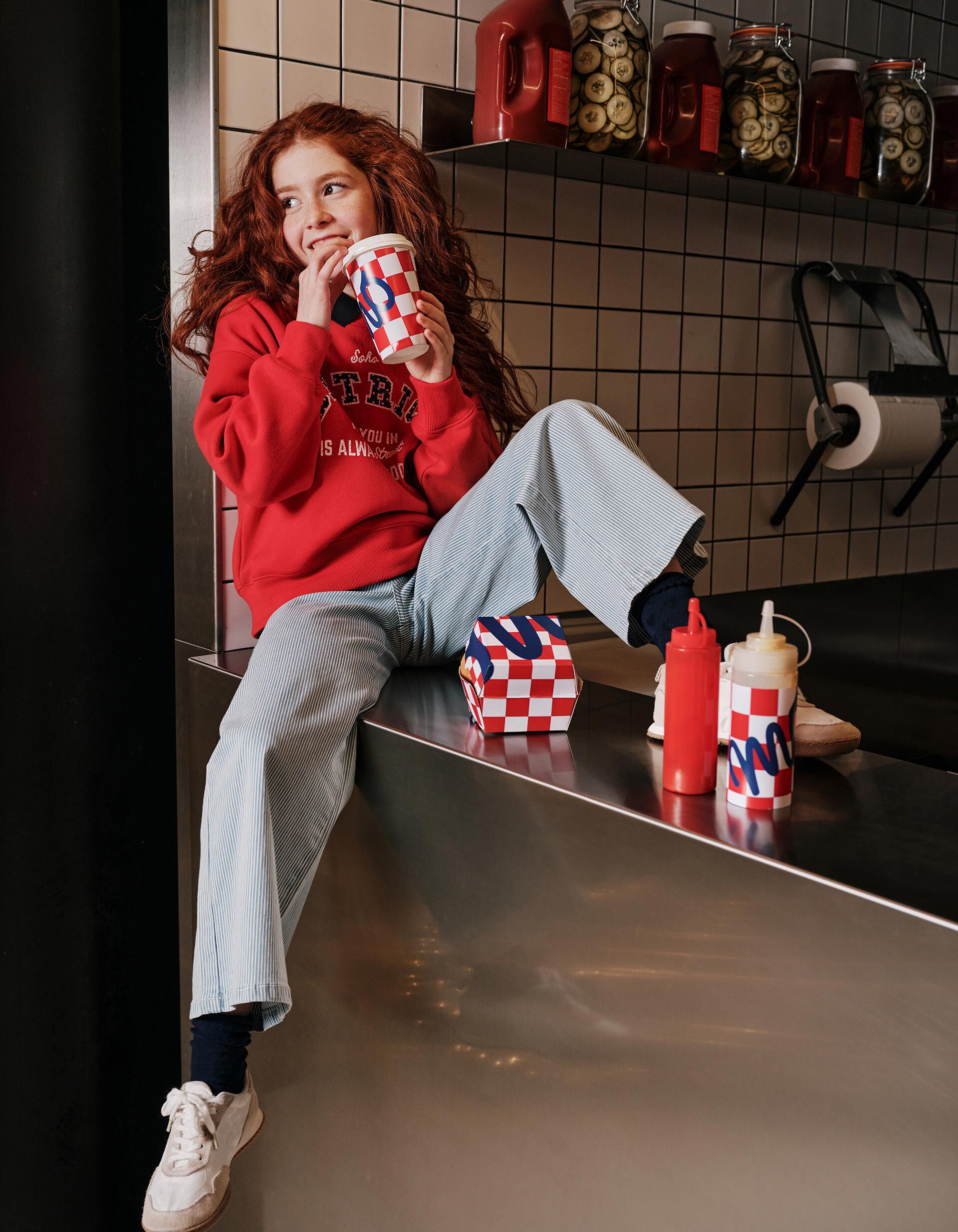 Comprar Online Sweatshirt de Felpa, Menina, Vermelho