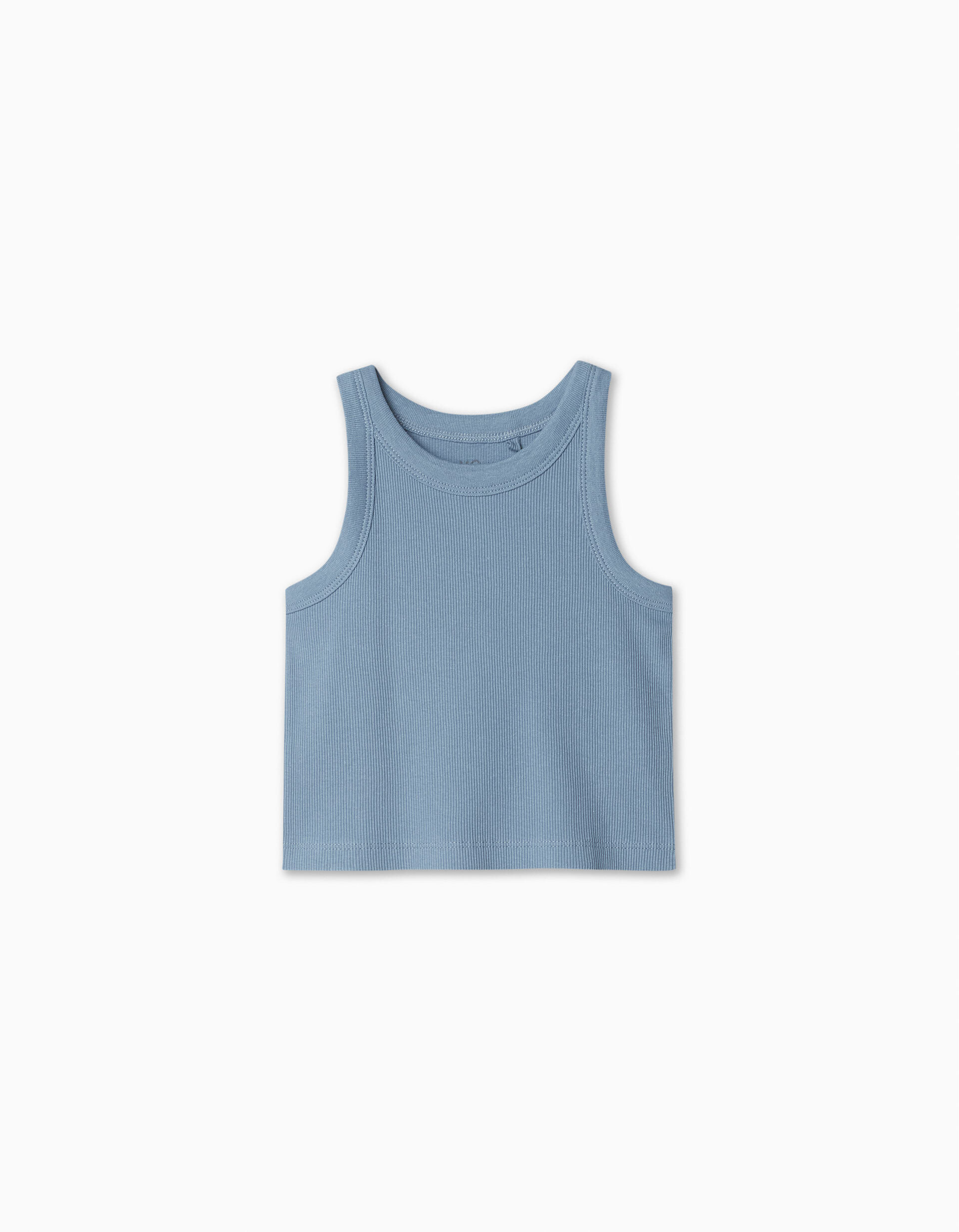 Ribbed Tank Top, Girl, Blue