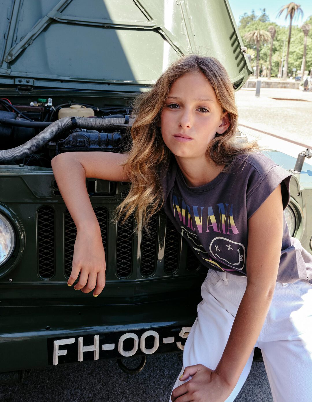 T-shirt Nirvana, Menina, Cinzento Escuro