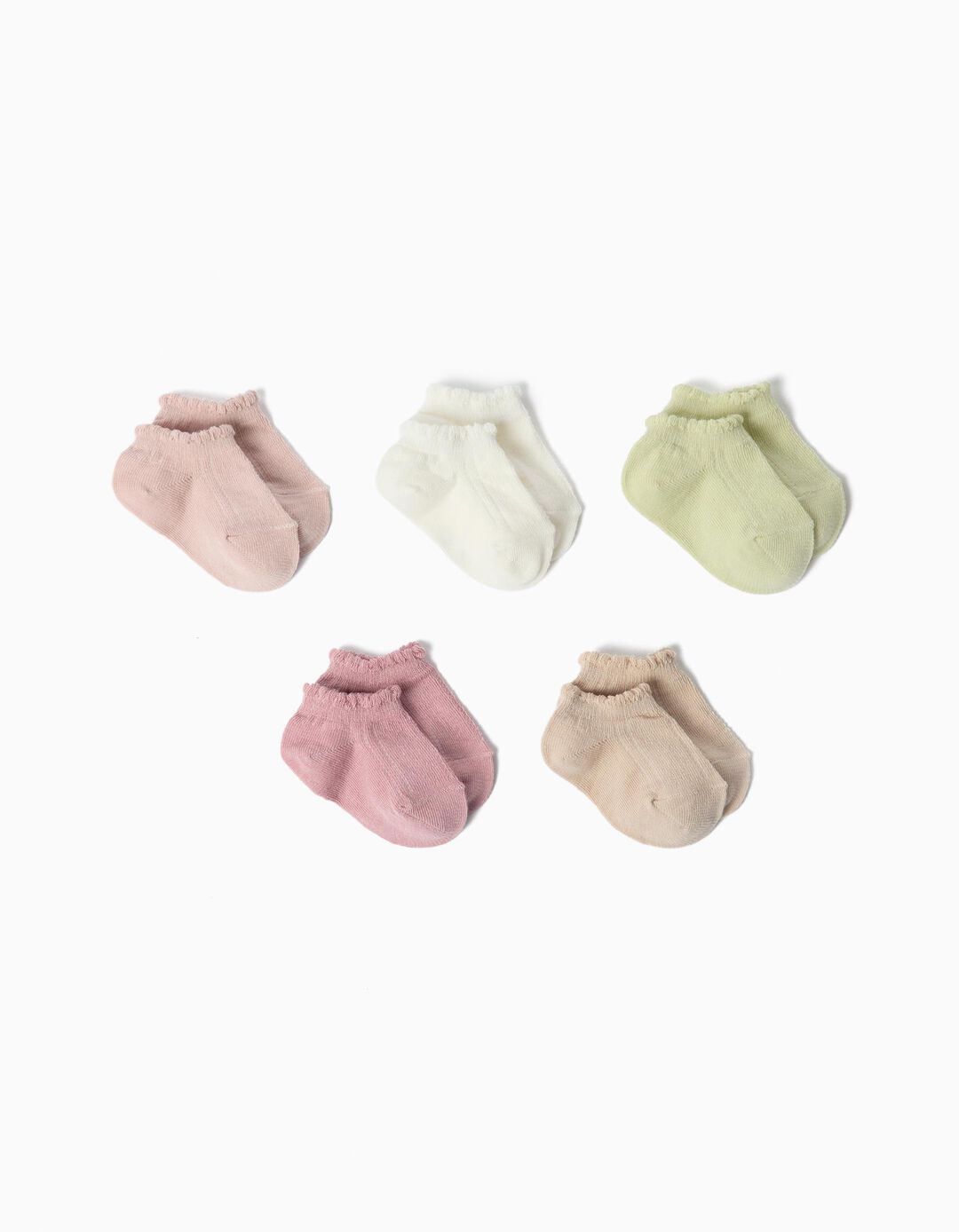 Pack 5 Pares de Meias Tornozelo, Menina, Multicolor