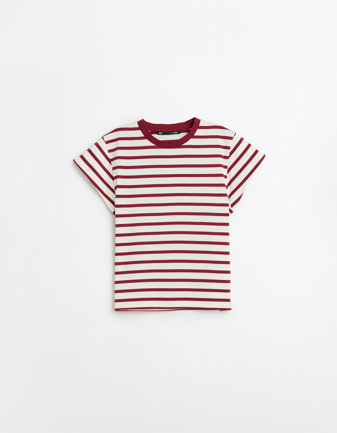 T-shirt Riscas, Mulher, Vermelho Escuro