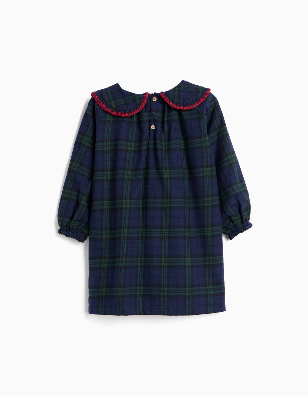 Vestido Xadrez, Menina, Verde Escuro