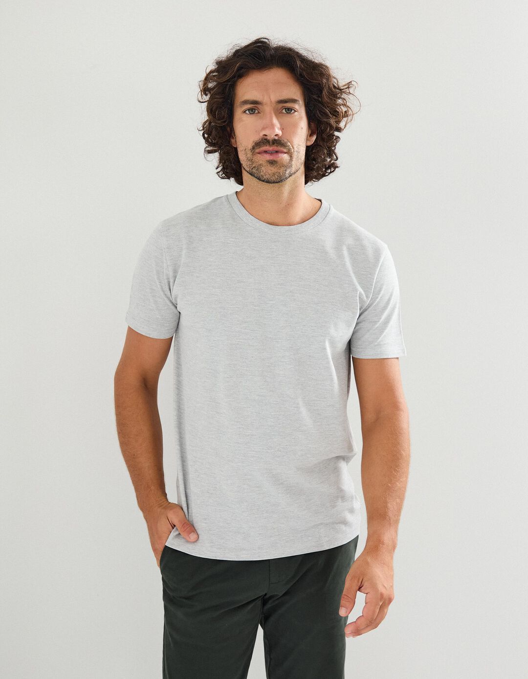 T-shirt, Homem, Cinzento Claro