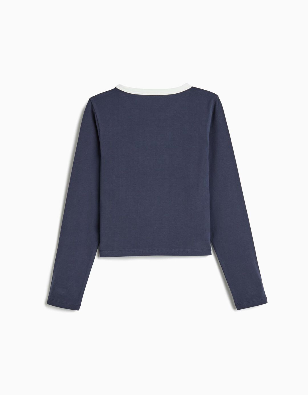 T-shirt de Manga Comprida, Menina, Azul Escuro