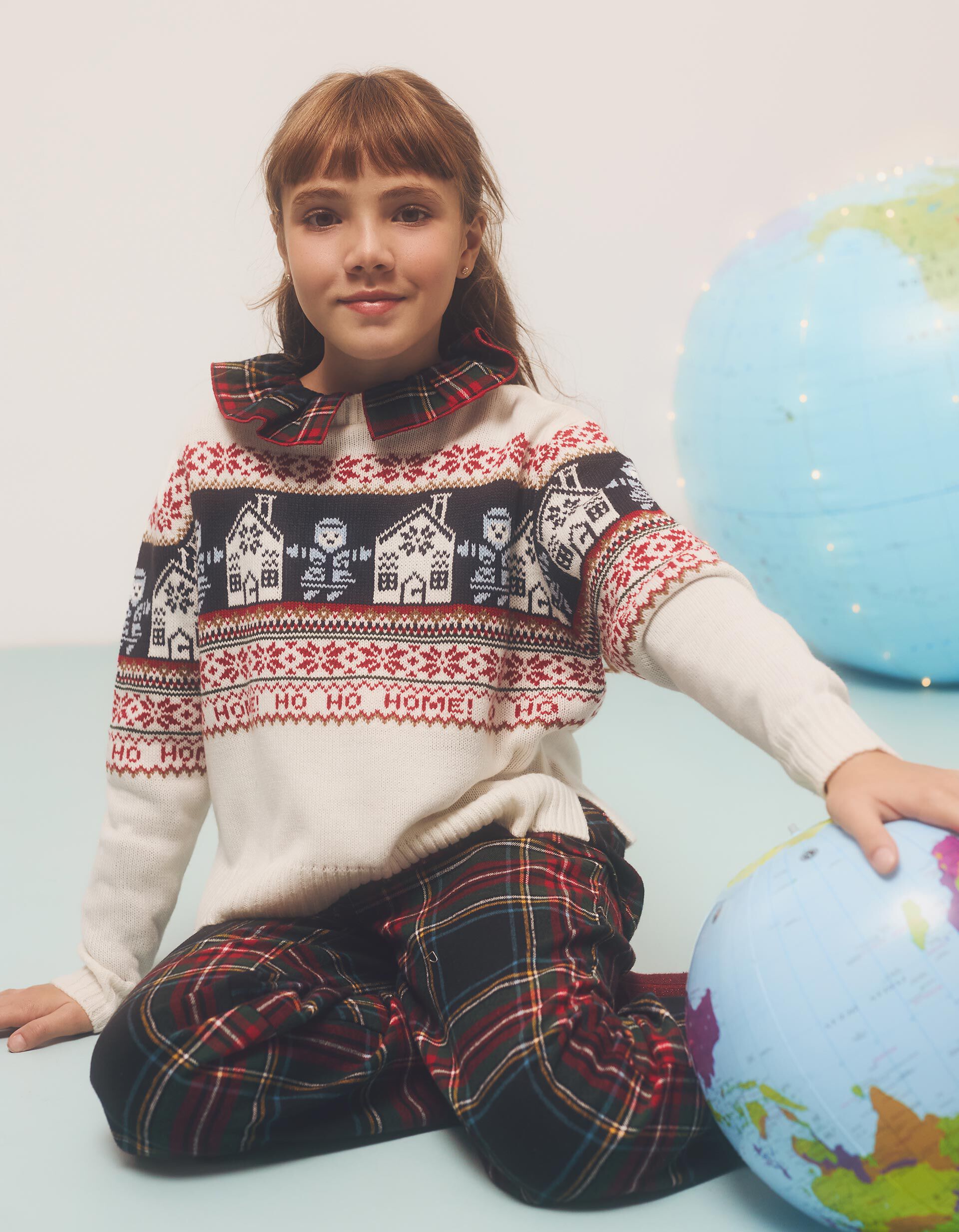 Comprar Online Camisola Malha Natal, Menina, Bege Claro