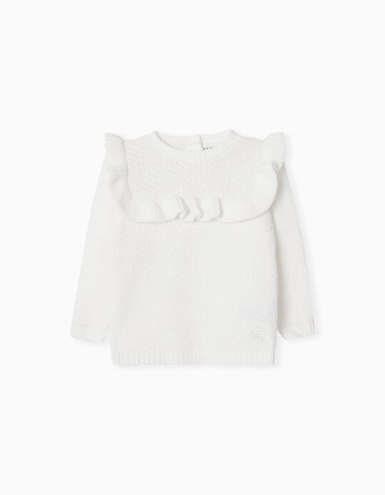 Knitted Jumper, Baby Girls, White