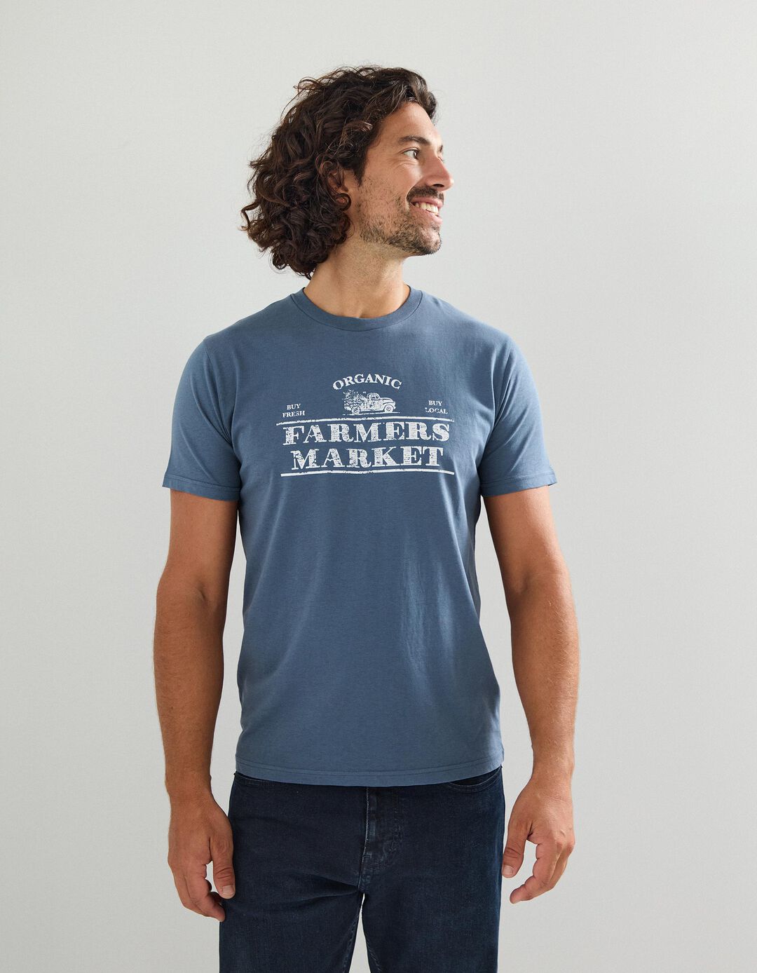 T-shirt Print, Homem, Azul