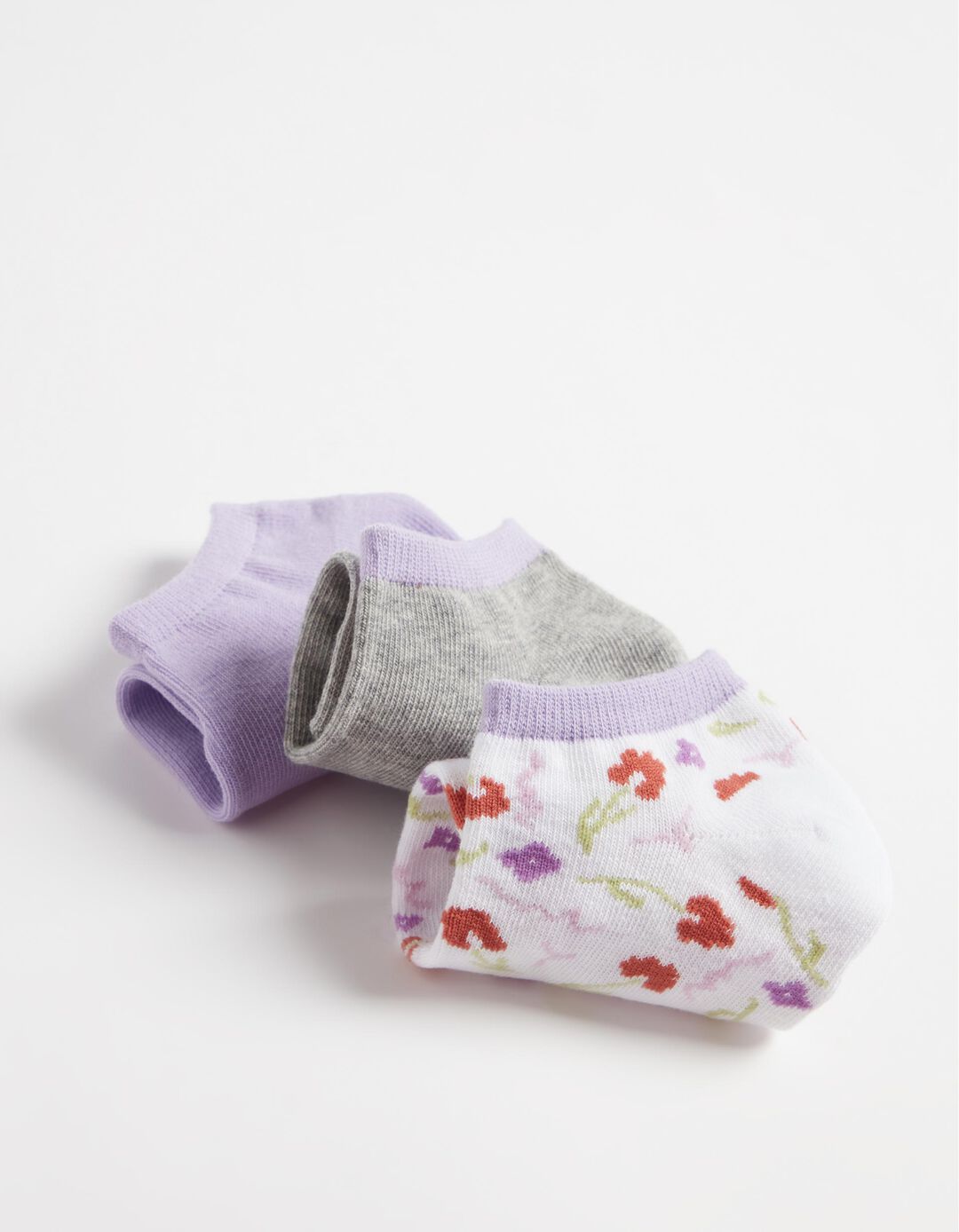 3 Pairs of Invisible Socks Pack, Women, Multicolour