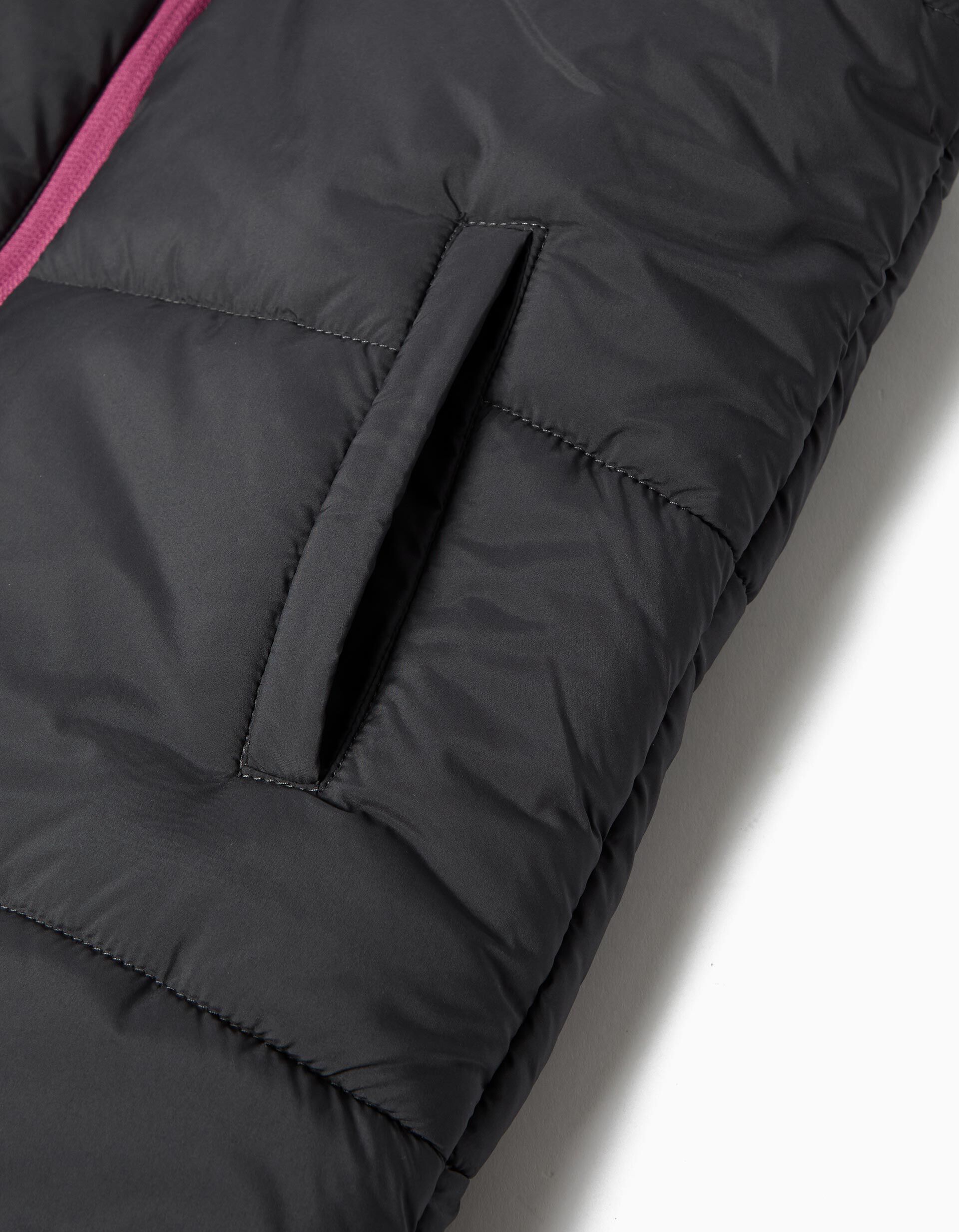 Comprar Online Colete Acolchoado Capuz, Menina, Cinzento Escuro