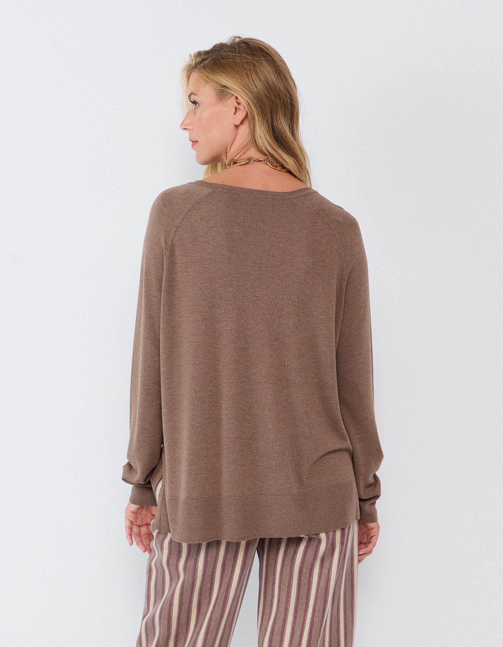Comprar Online Sweater De Manga Comprida, Mulher, Castanho Claro