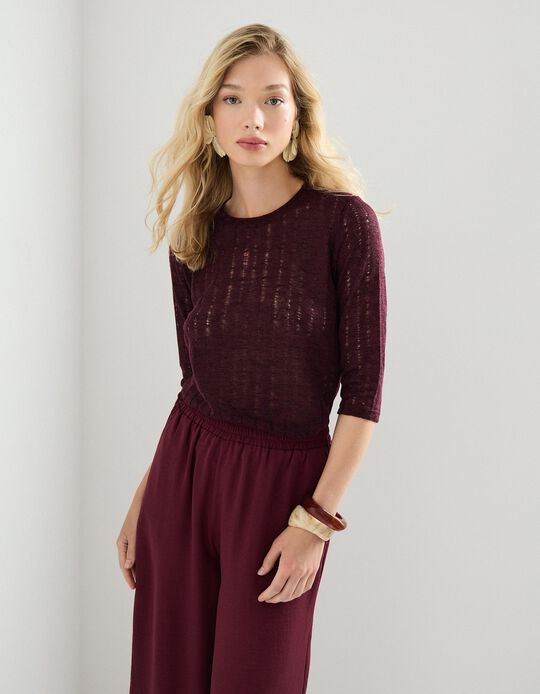 Comprar Online T-shirt em Malha, Mulher, Roxo