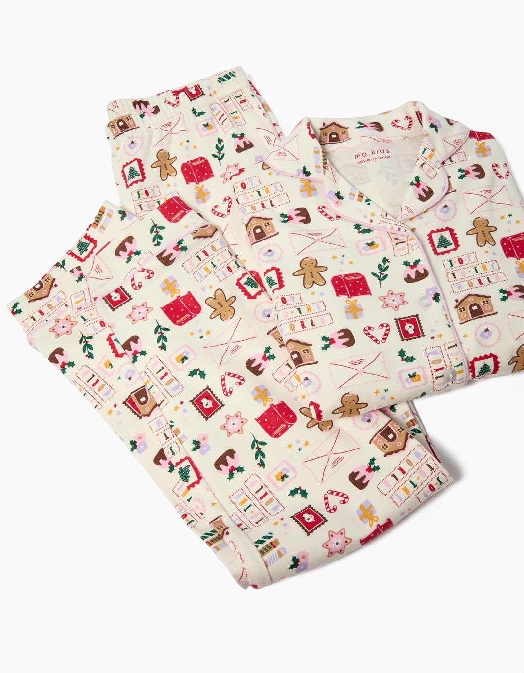 Pijama de Natal, Menina, Bege 