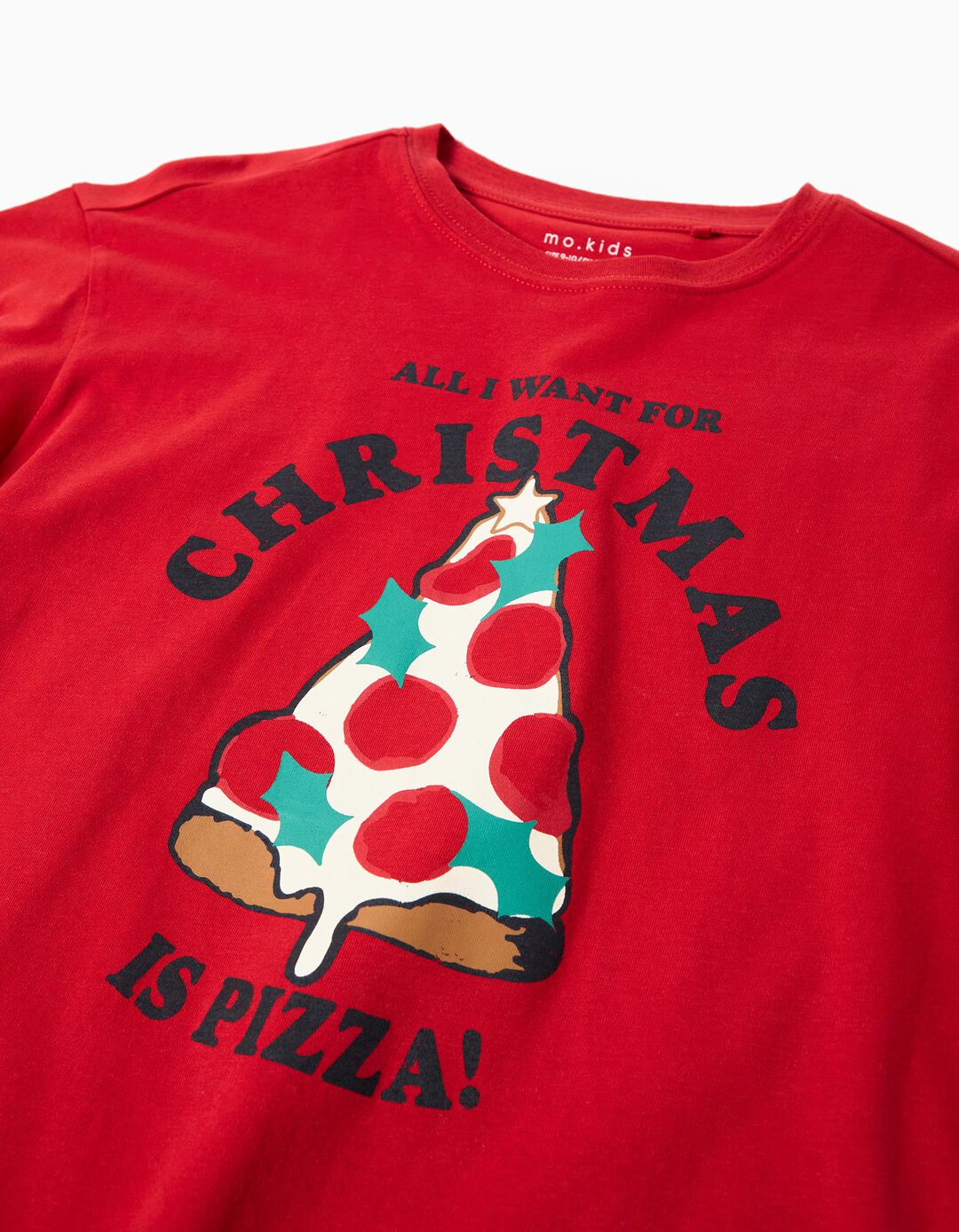 T-shirt de Manga Comprida de Natal, Menino, Vermelho 
