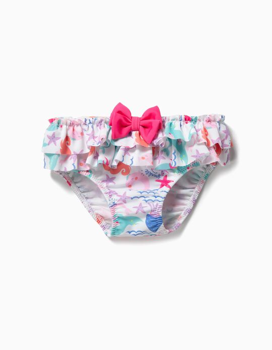 Cuecas de Banho para Beb&eacute; Menina 'Mermaids', Branco