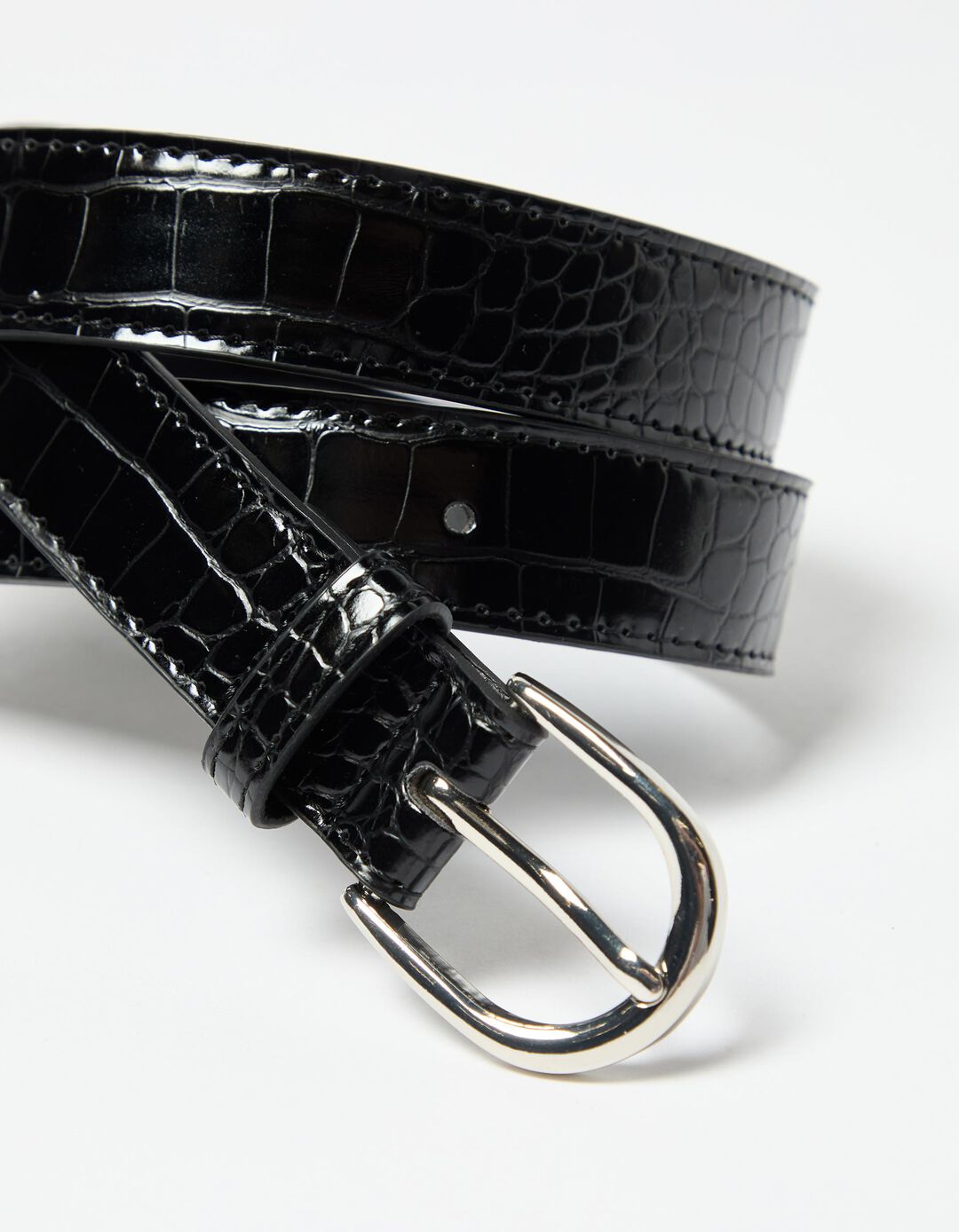 Cinto Efeito 'Crocodilo', Mulher, Preto