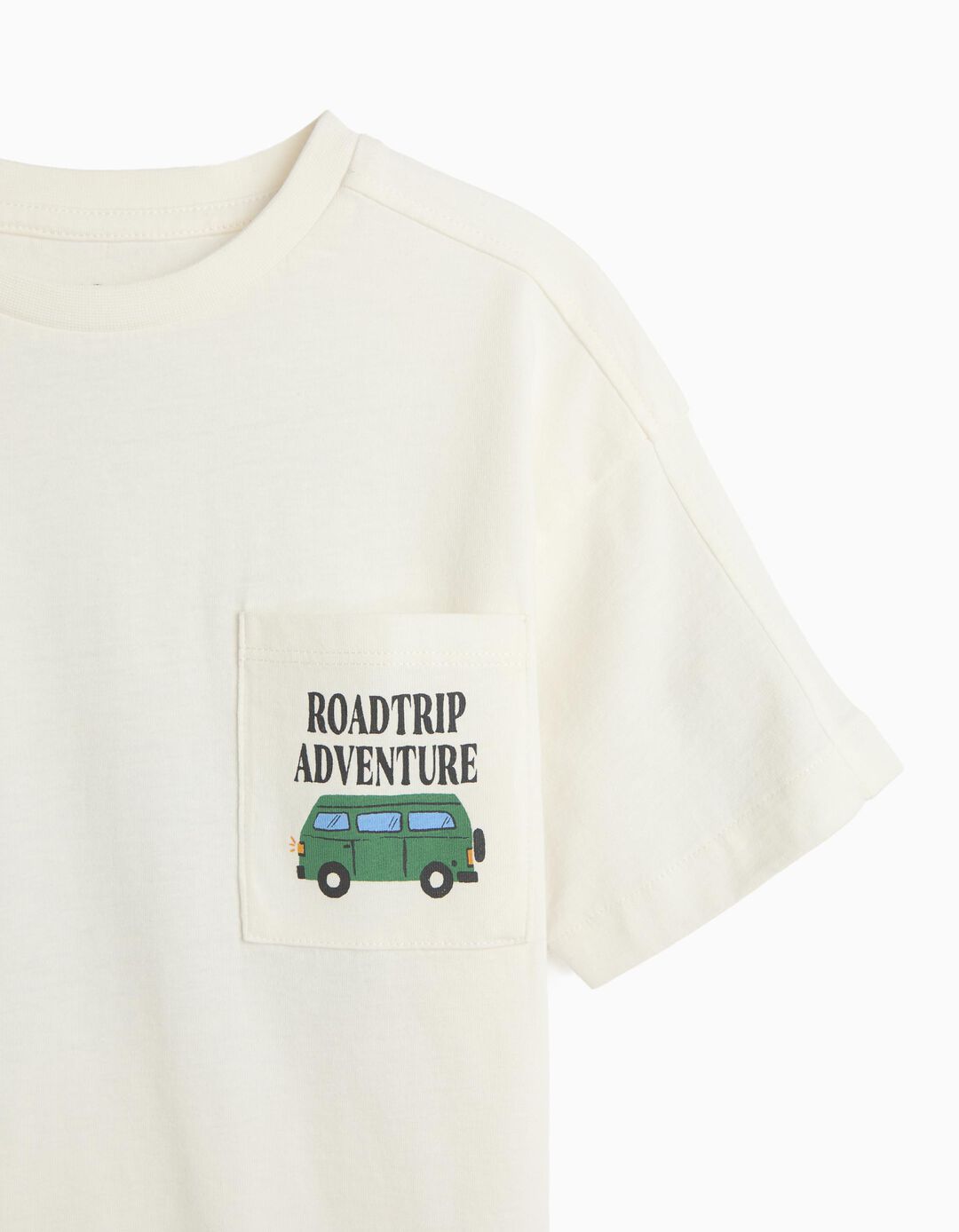 T-shirt com Bolso, Menino, Cru
