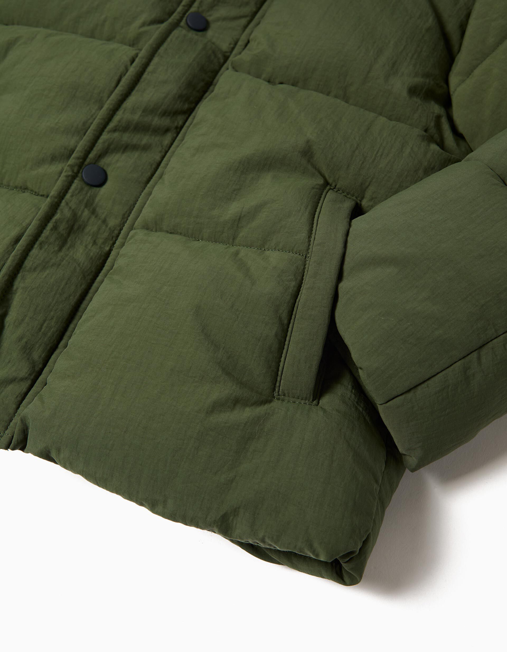 Comprar Online Casaco Acolchoado com Capuz, Menino, Verde Escuro