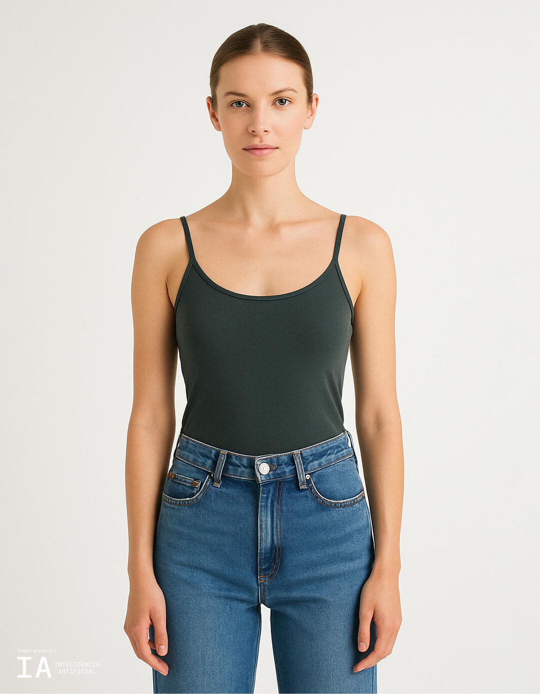 Top, Mulher, Cinzento Escuro