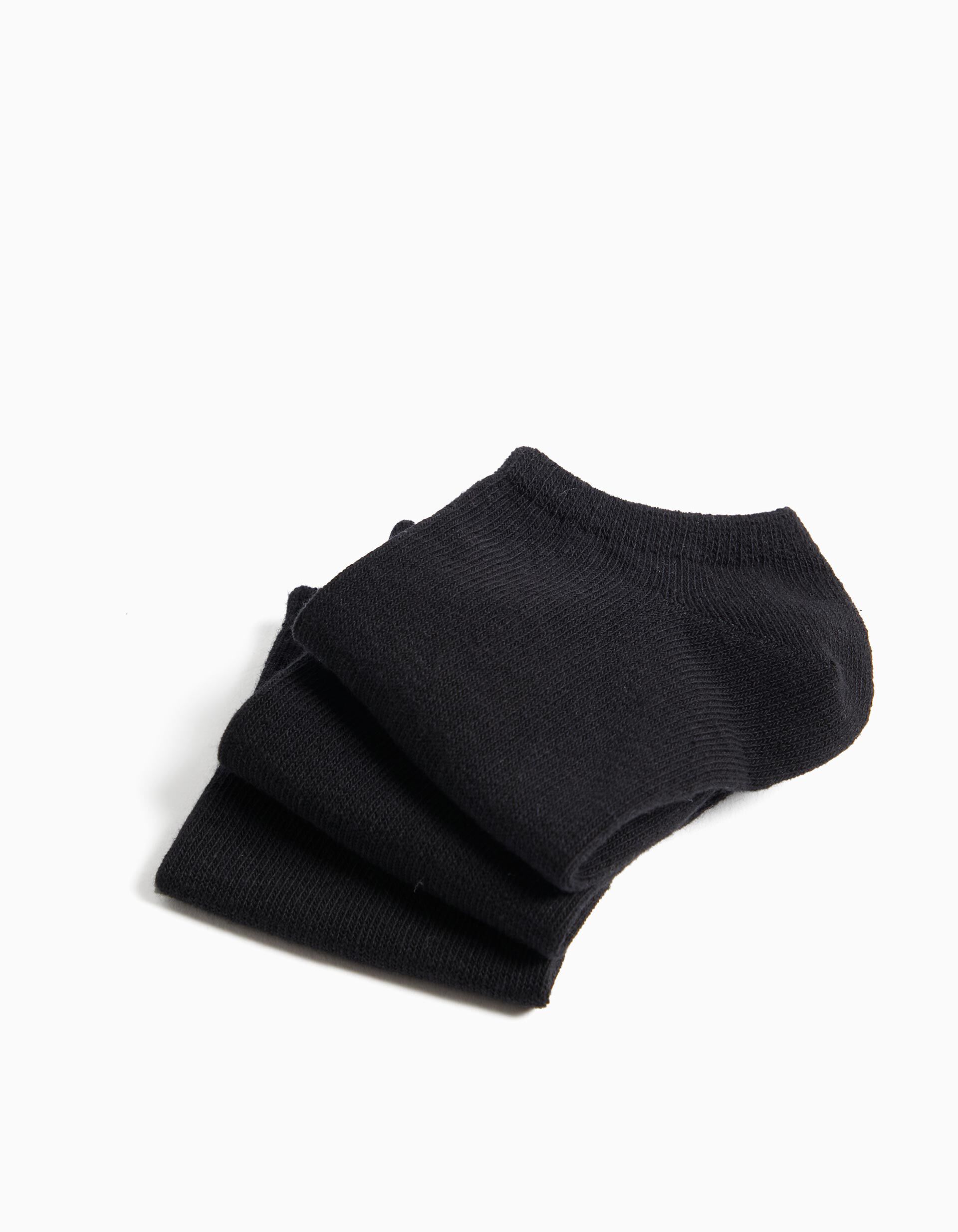 Comprar Online Pack 3 Pares de Meias Tornozelo, Crian&ccedil;a, Preto