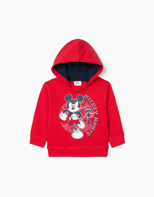 Hooded Sweatshirt for Baby Boys 'Mickey', Red