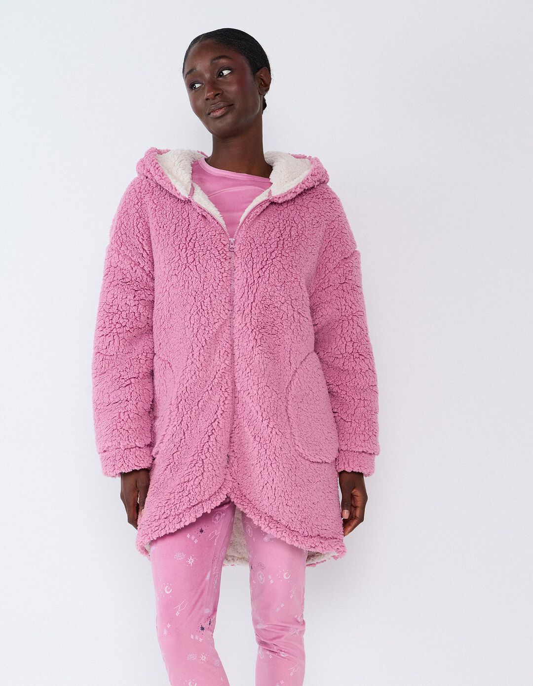 Robe Sherpa, Mulher, Rosa